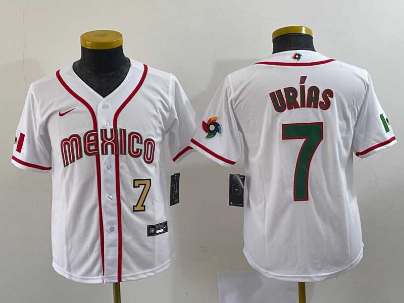 Youth Mexico Baseball #7 Julio Urias Number 2023 Red World Baseball Classic Stitched Jersey1,We sell and wholesale Youth Mexico Baseball #7 Julio Urias Number 2023 Red World Baseball Classic Stitched Jersey1 on line form chian!